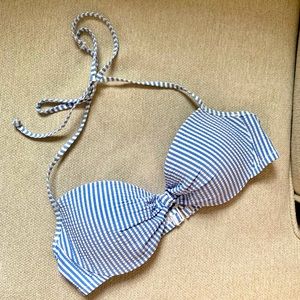 J. Crew Seersucker Bikini Top